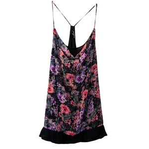 Express tank top women's size large, floral spaghetti straps Cowl Neck
